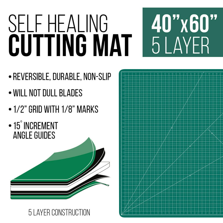 40 x 60 GREEN/BLACK Self Healing 5-Ply Double Sided Durable PVC Cutting  Mat 