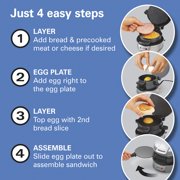 Hamilton Beach Breakfast Sandwich Maker with Egg Cooker Ring, Breakfast Station, Silver