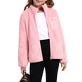 thumbnail image 6 of Usaibhir Girls Fleece Jacket Sherpa Fall Winter Full Zip Fuzzy Coat Outwear with Pockets 5-14T, 6 of 8