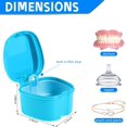 thumbnail image 2 of KISEER Light Blue Denture Bath Case Cup Box Holder Storage Soak Container with Strainer Basket for Travel Cleaning, 2 of 7
