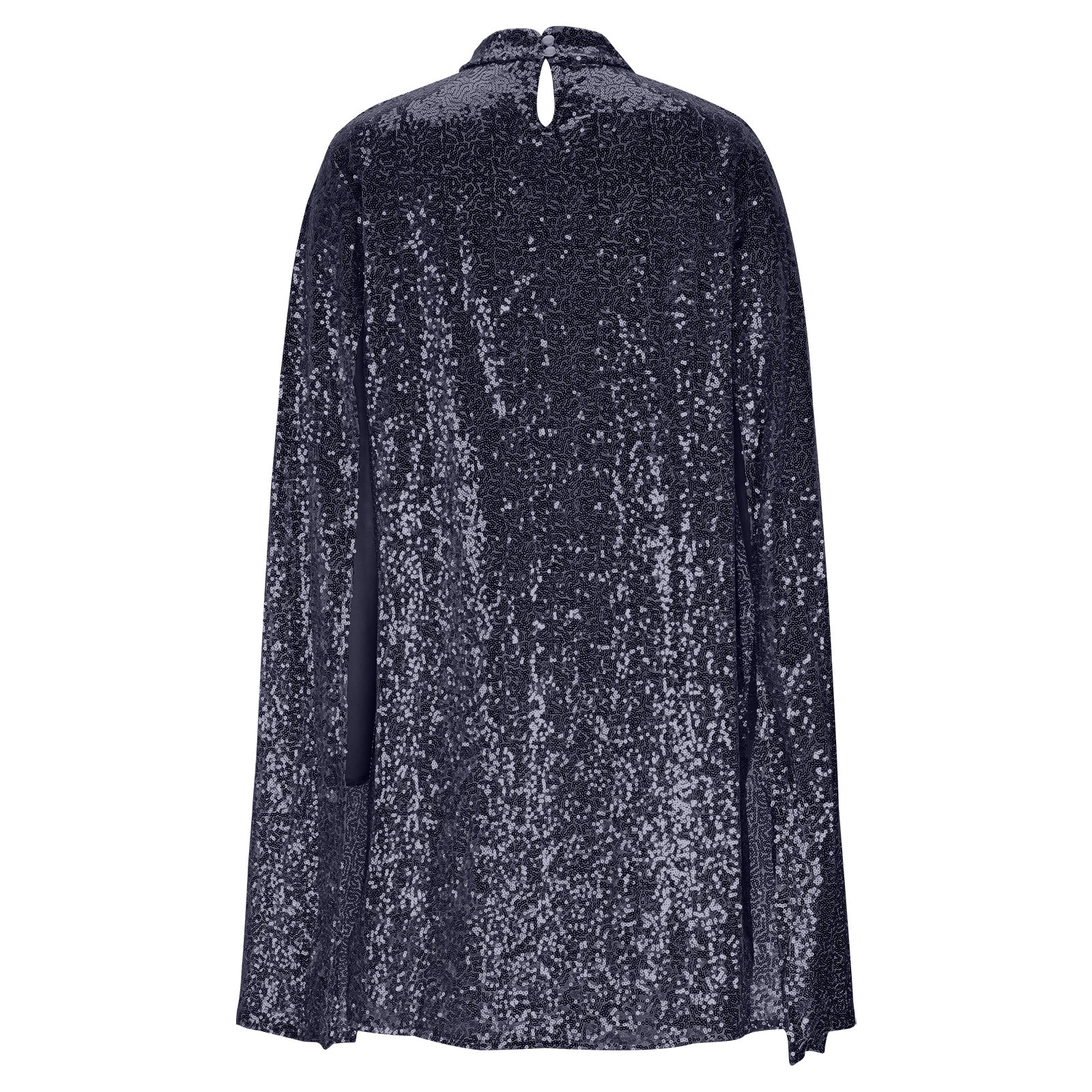 JGGSPWM Women's Sleeveless Solid Color Sequin Elegant Temperament Dress Long Sleeve Shiny Gold Cocktail Party Short Dress Blue M