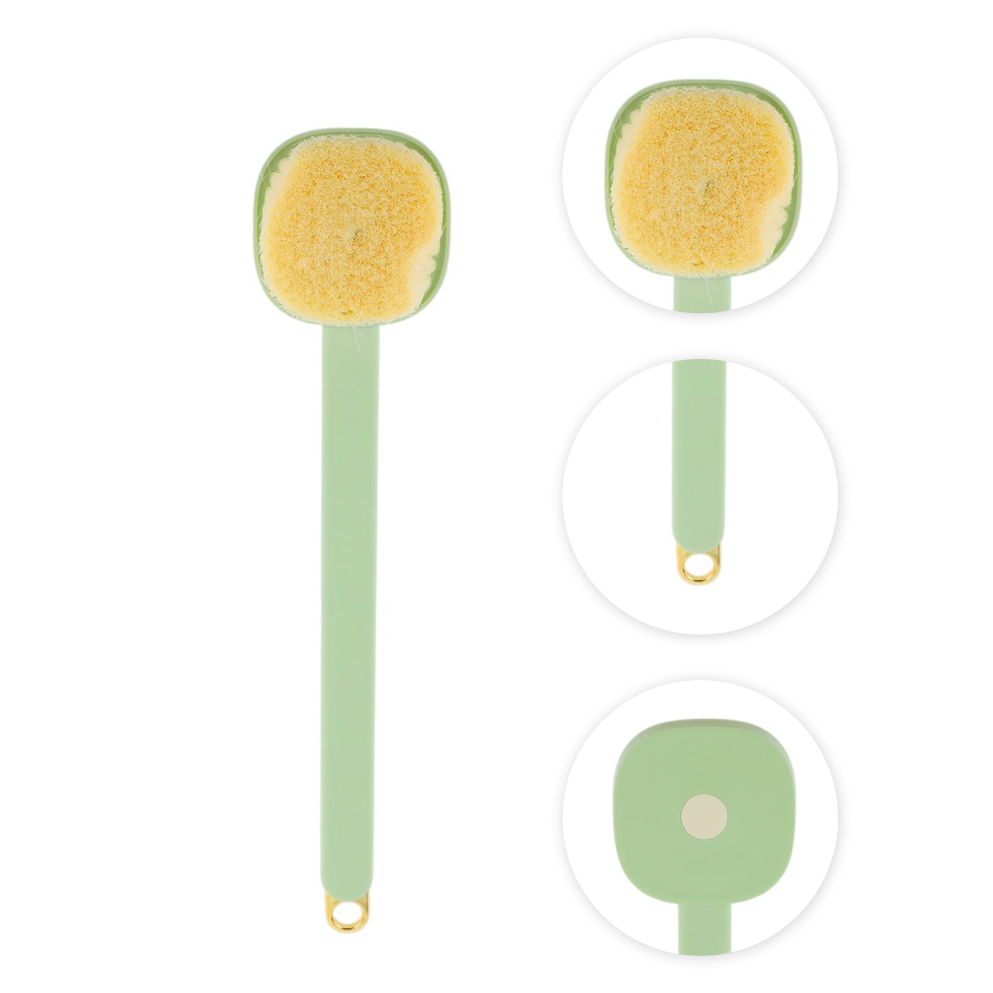 Unique Bargains Long Handle Bath Brush Body Scrubber 13.77"x2.75"x1.37" 1 Pc Green