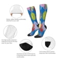 thumbnail image 3 of Vsdgher Colorful floral Knee Socks, High Socks Long Stretchy Sock Women Knee High Stocking, Long Socks for Women, 3 of 6