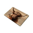 thumbnail image 3 of Creowell Highland Cow Flowers Fast Absorption Bath Mat Home Decor 24x16in, 3 of 5