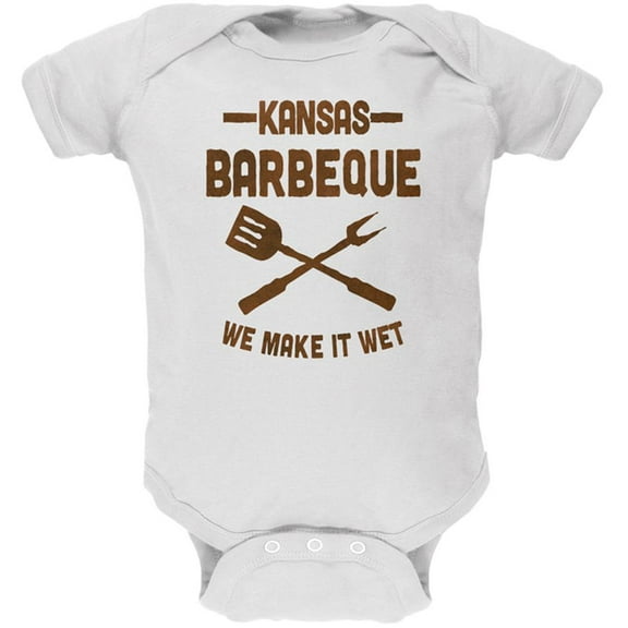 Kansas City Barbeque Make It Wet Soft Baby One Piece White 3-6 M