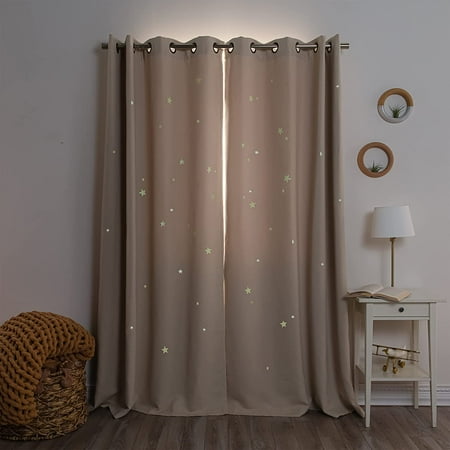 UPC: 0842927190125 | Keedle Doodle DIY Curtain Decoration Set with 2 Blackout Curtains and Glow in the Dark Star Stickers 96