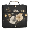 thumbnail image 2 of Water-Resistant 3-Ring Binder Organizer with Multiple Pockets Zipper Binder Bag for Office Moon Phases with Flowers and Stars, 2 of 8