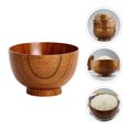 thumbnail image 4 of MasteelfCA Wooden Bowls Fruit Salad Container Durable Feeding Tableware Storage Container, 4 of 7