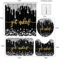 thumbnail image 5 of 4PC Black Funny Get Naked Shower Curtain Sets Bathroom Decor with Rugs, Non-Slip Rug,Toilet Lid Cover, Bath Mat and 12 Hooks 72x72 inches, 5 of 7
