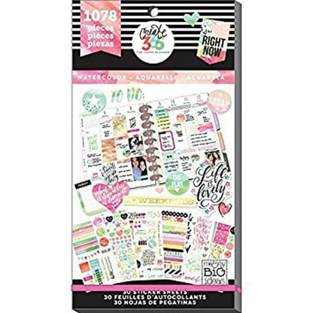 the happy planner watercolor stickers 1078 pack walmart com