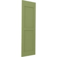 thumbnail image 3 of Ekena Millwork 18"W x 59"H Americraft Two Equal Flat Panel Exterior Real Wood Shutters (Per Pair), Moss Green, 3 of 10