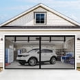 thumbnail image 1 of SURJDE Garage Door Screens 2 Car 16x7Ft Retractable Screen Door Durable Reinforce Fiberglass Door Mesh Screen with Magnetic Closure Heavy Duty Hands Free Garage Door Net, 1 of 7