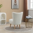 thumbnail image 4 of Armless Accent Chair with Rubber Wooden Legs, Modern Upholstered Corner Side Chair, 4 of 8