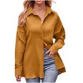 thumbnail image 3 of Casual Women's Tops Fashion Plus Size 2024 European And American Fall And Winter New Casual Double Line Loose Long Sleeve Solid Color Shirt Female Long Sleeve V-neck Top/Shirt, 3 of 3