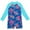 Blue B, variant on Girls One Piece Rash Guard Swimsuit Kid Water Sport Short Swimsuit UPF 50+ Sun Protection Bathing Suits Blue 10 Years