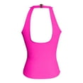 thumbnail image 4 of Women's High Neck Tankini Top - Padded Push Up, Deep Open Back, Elastic Tummy Control Fabric, 4 of 5