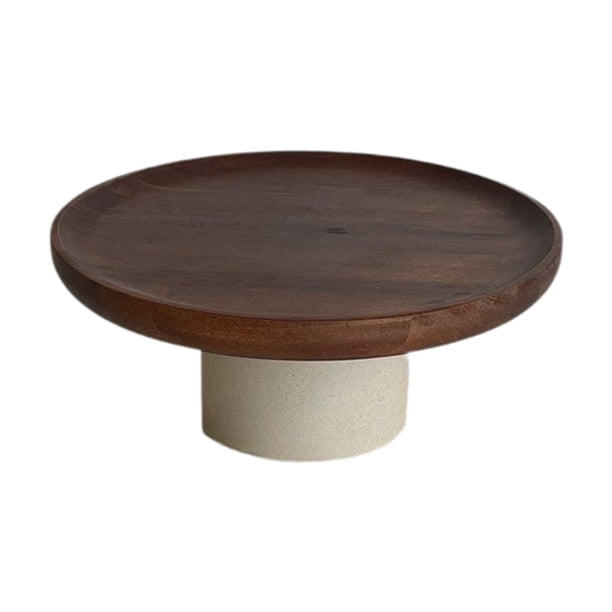 Bandeja decorativa redonda con pedestal para exhibir pasteles y postres, con patas altas 21 cm x 85 cm
