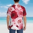 thumbnail image 4 of Fuzoiu Rose Print Hawaiian Shirt for Men, Summer Beach Casual Short Sleeve Button Down Shirts, Men’s Beach Summer Shirts with Pocket,X-Large, 4 of 7