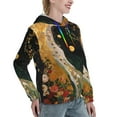 thumbnail image 6 of Haiem Abstract Gold Floral Galaxy for Women's Fashion Hoodies & Sweatshirts with Kangaroo Pocket,Hooded Sweatshirt with Eye-catching Drawstrings-Medium, 6 of 7