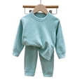 thumbnail image 2 of Bovxnpu Girls Thermal Underwear Set Sleepwear Long Sleeve Crew Neck Thermal Top and Pants Loungewear Outfits Set, 2 of 5
