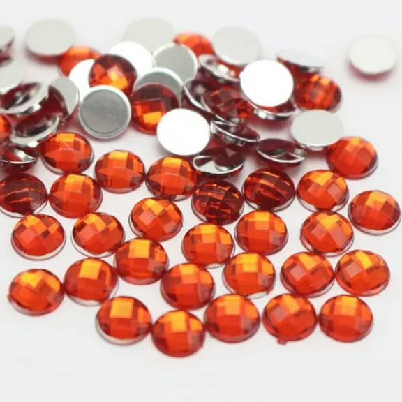 U8MO 500 Acrylic Flatback Round Rhinestone Gems 6mm FlatBacks No Hole Colour Choice-Red