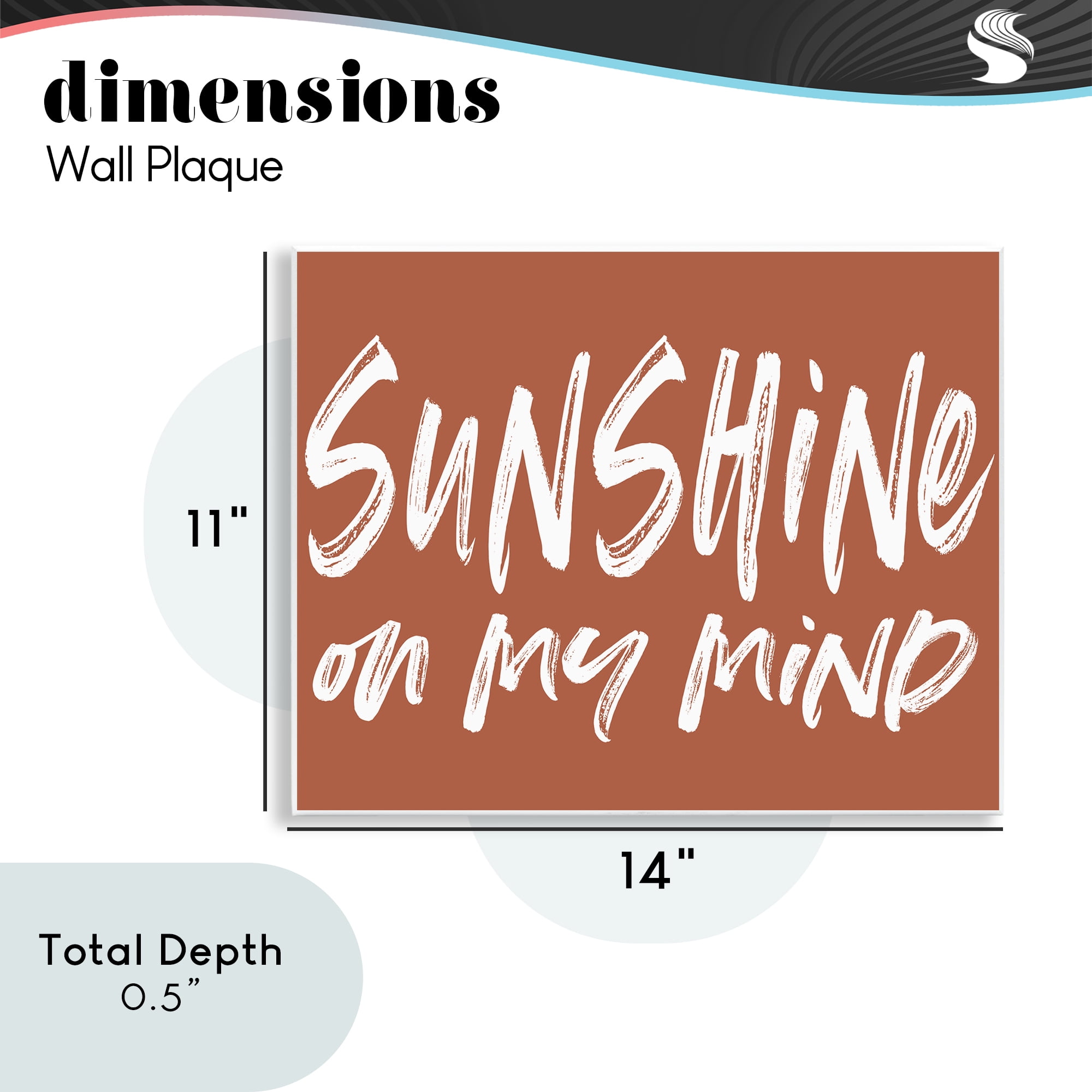 Sunshine State Of Mind Brown Wall Plaque Art, design by Lettered and Lined