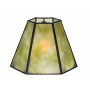 B&P Lamp Supply New Craftsman Green Mica Hexagonal Shade, 4.25" Ht.