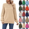 thumbnail image 5 of Women's Autumn Knit Sweater Oversized Neck Long Sleeve Winter Cotton Pullover Sweater Top, 5 of 8
