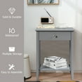 thumbnail image 4 of Costway Nightstand End Table Storage Display Bedroom Furniture Drawer Shelf Beside Grey, 4 of 10