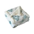 thumbnail image 3 of Hvmvliv Plush Throw Blanket 27x40in Cationic Hollow Taffeta Lambswool Warm Nap Double Layer Blanket for Office Cover Reversible Design Blue, 3 of 6