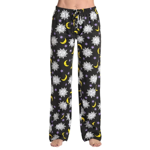 Just Love Women Pajama Pants Sleepwear Pajamas 6324-10772-S (Small, Black - Astro Moon Sky)