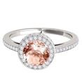 thumbnail image 2 of Mauli Jewels Engagement Rings for Women 1.35 Carat Antique Design Halo Morganite And Diamond Engagement Ring 4-prong 14k Solid White Gold, 2 of 7