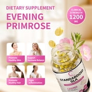 GPGP GreenPeople Evening Primrose Oil Supplements (1200mg) with Naturally Occurring GLA for Women's Hormone Balance & Skin Health Support, 120 Softgels