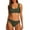 Dark Green, variant on Women Two Piece Bikini Crop Top Nylon Spandex High Cut for Beach Vacation