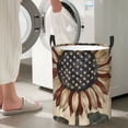 thumbnail image 5 of Fotbe USA Sunflower Flag Pattern Laundry Basket with Handles, Waterproof Large Laundry Hamper, Wash Bag for Corner Dorm, Rolling Laundry Basket with Handles-Small, 5 of 6