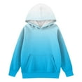 thumbnail image 3 of TQWQT Girl's Oversized Hoodie Blue Hoodies Size 10-12 Long Sleeve Gradient Hoodie Cute Drawstring Pullover Top Trendy Tween Girl Clothing 11-12 Years, 3 of 4