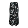 thumbnail image 7 of ClodeEU Women's Satin Print Elastic Waist Maxi Skirt,Casual Long Skirt ,Lounge Slim Skirt Black,Womens Plus XXL, 7 of 7
