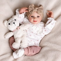 BABESIDE 17 Inch Soft Cloth Body Reborn Baby Doll Brown Eyes Girl Newborn Baby Dolls Real Life Baby Dolls with Toy Accessories Gift for Collection & Kids Age 3 
