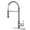 Brushed Nickel, variant on Kitchen Faucet with Pull Down Sprayer, Single Handle High Arc Sink Faucets for 1 or 3 Hole, Brushed Nickel, Dual Function Rv Stainless Steel Kitchen Faucets w/ Water Lines for Farmhouse Laundry