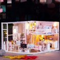 thumbnail image 3 of Wooded 1/24 Miniature Dollhouse LED Light Furniture Doll House Kit DIY Adult Kids Gift, 3 of 4