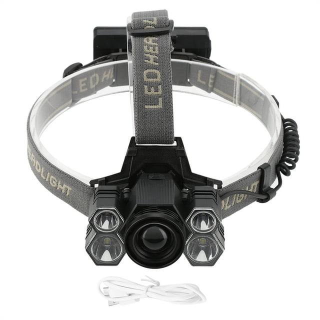 Headlamp,USB Rechargeable 5LED High Headlight Rechargeable Headlight Innovative Solution
