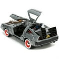 thumbnail image 4 of DeLorean DMC (Time Machine) Brushed Metal "Back to the Future Part III" (1990) Movie 1/32 Diecast Model Car by Jada, 4 of 5