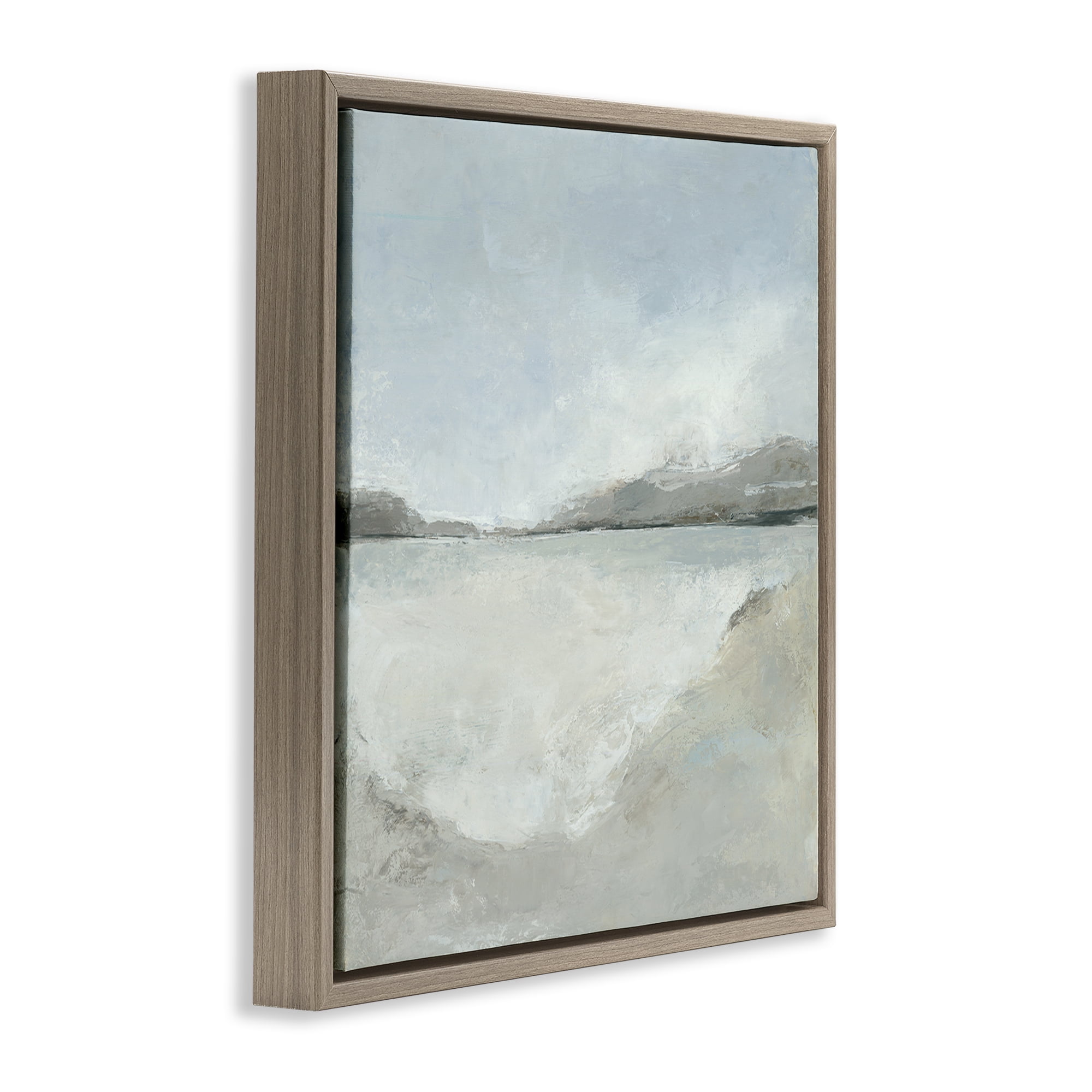 Stupell Industries Abstract Distressed Beach Landscape & Nature Painting Brown Floater Framed Canvas Art Print Wall Art, 25 x 25