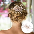 thumbnail image 4 of Shisuyan Rhinestone Hair Combs Bridal Hair Comb Golden Alloy 1Set 5.5x3x0.4In, 4 of 8