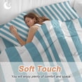 thumbnail image 5 of Aqua Striped Duvet Cover Set, Modern Farmhouse Blue White Stripes Soft Duvet Cover Queen Size Bedding Set 4 Pieces, 1 Quiltcover and 2 Pillowcases with Zipper, 1 Bed Sheet for All Seasons, 5 of 9