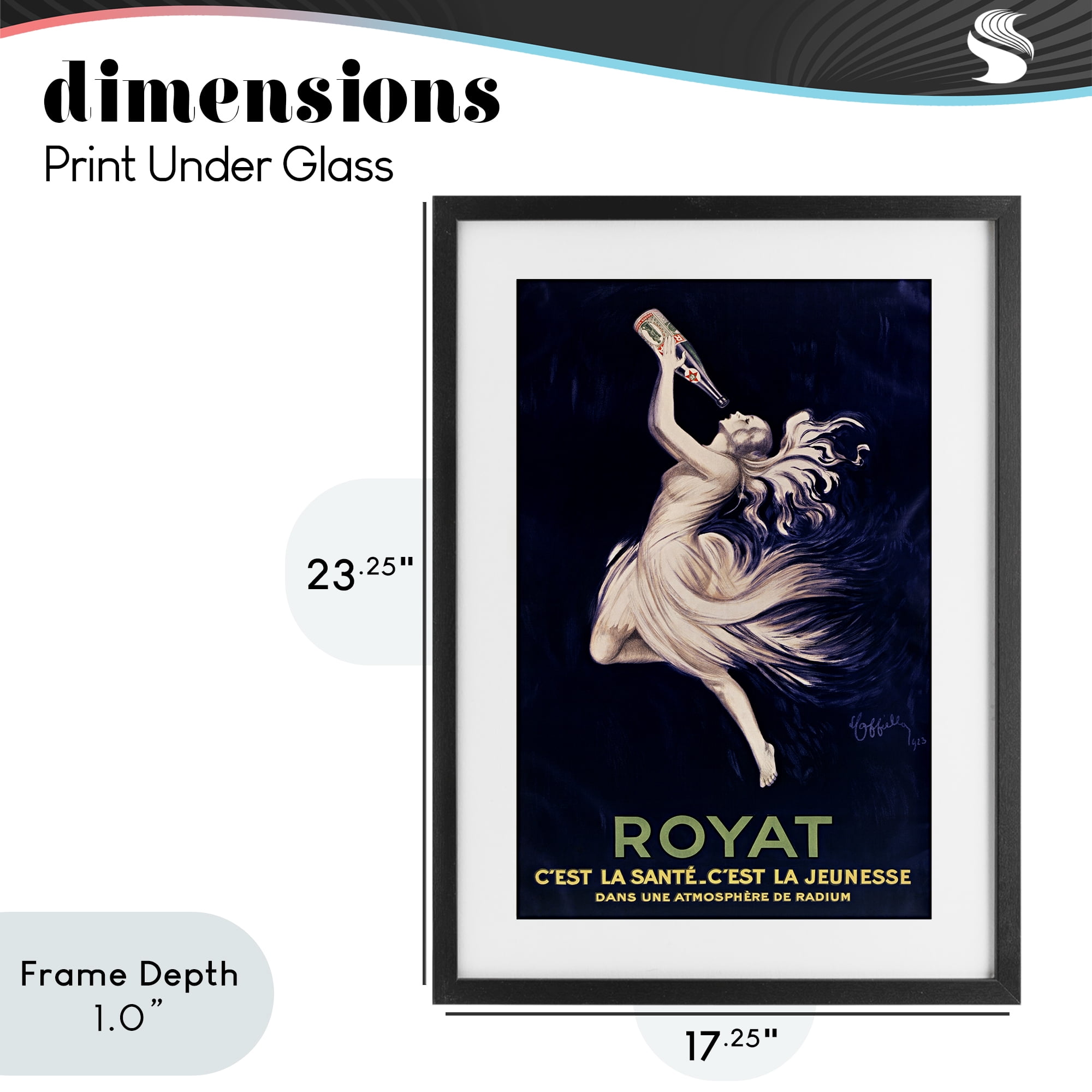 Stupell Industries Royat 1923 Advertisement Black Framed Print Under Glass, design by Leonetto Cappiello