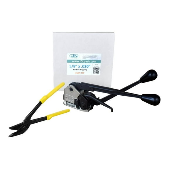 IDL Packaging Ultimate 5/8" x 200 ft. Steel Strapping Kit, 1100 lbs. Break Strength