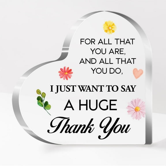 Thank You Gifts,Thank You Gifts For Women,Best Friend Gift,Gift For Coworker,Employee Appreciation Gifts,I Just Want To Say A Hug Thank You Acrylic Heart Sign Plaque Gift