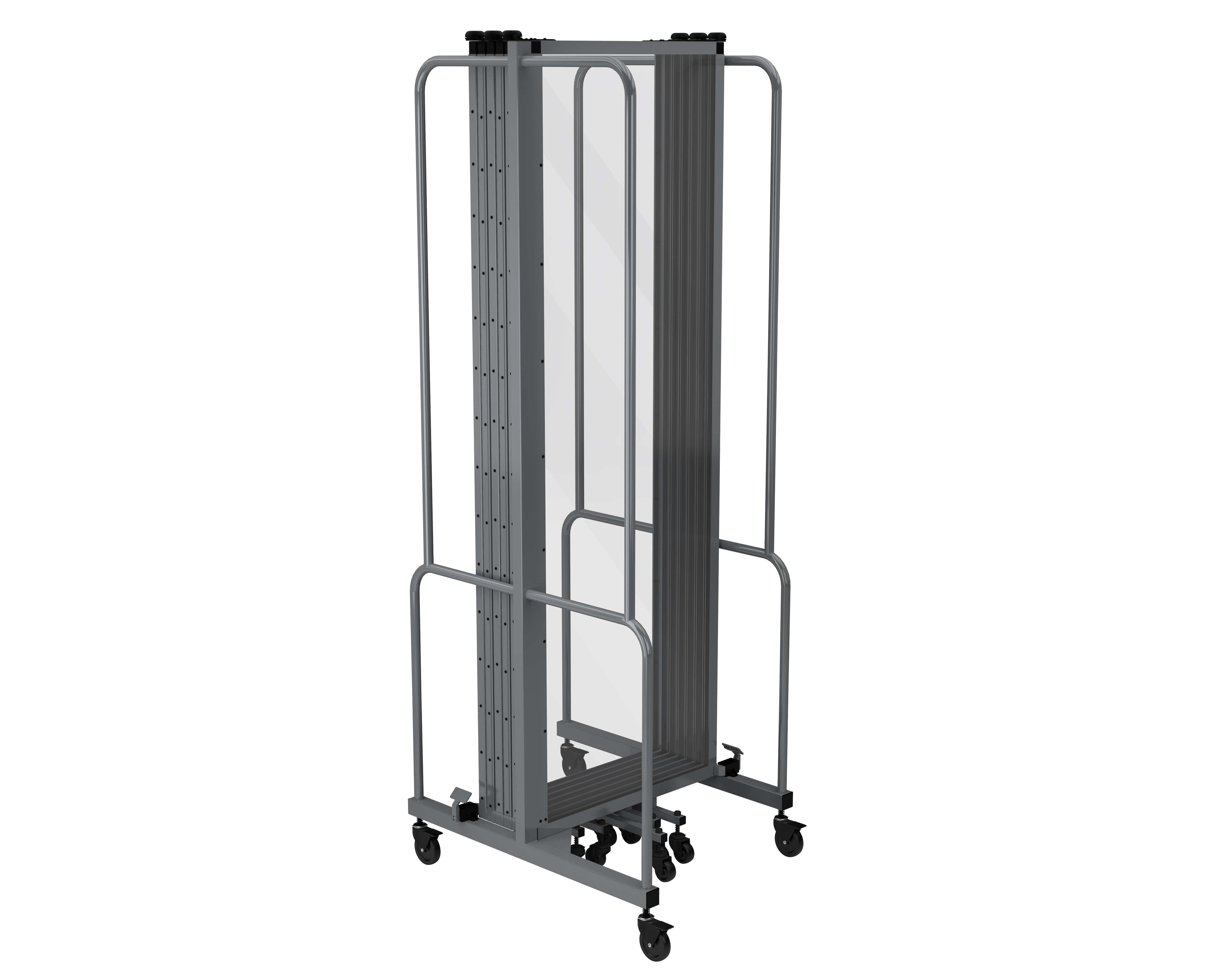 Hampden Furnishings Otis Collection Portable Room Divider, 7 Transparent Panels, Grey Frame