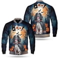 thumbnail image 3 of Happy Halloween Vampire English Springer Spaniel BOO with Pumpkins Fun and Spooky All Over Print 3D Baseball Jacket Springers Dog Lover Gifts Bomber Jacket Softball - 00018, 3 of 6